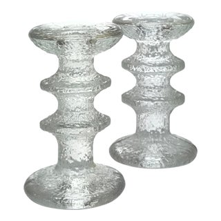 Festivo Glass Candleholders by Timo Sarpeneva for Iittala Circa 1966 - A Pair For Sale