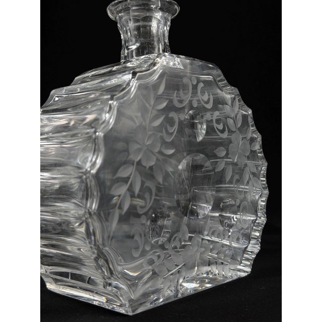Vintage Art Deco Cut Crystal Decanter and Six Cordial Glasses, 1930s, Set of 7 For Sale - Image 12 of 17