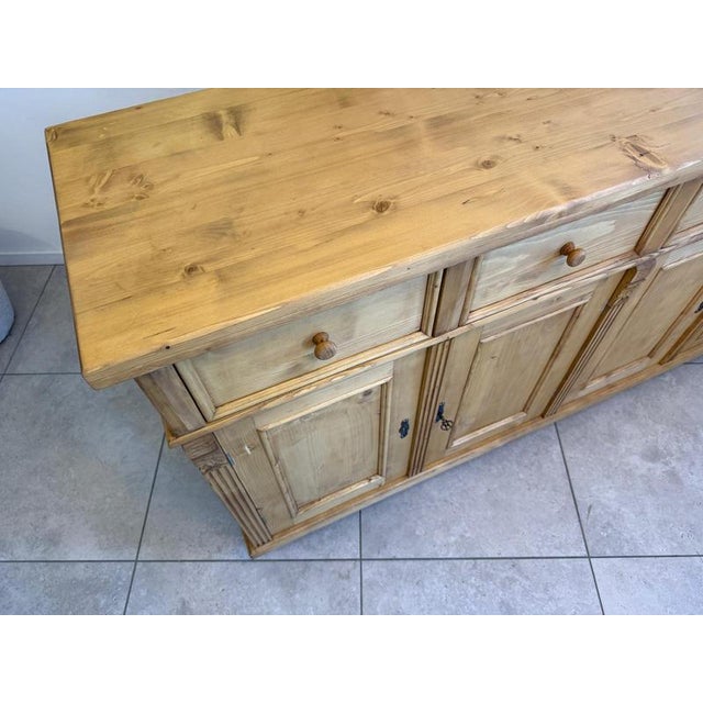 Brown Rustic Farmhouse Chest of Drawers in Spruce Wood For Sale - Image 8 of 16