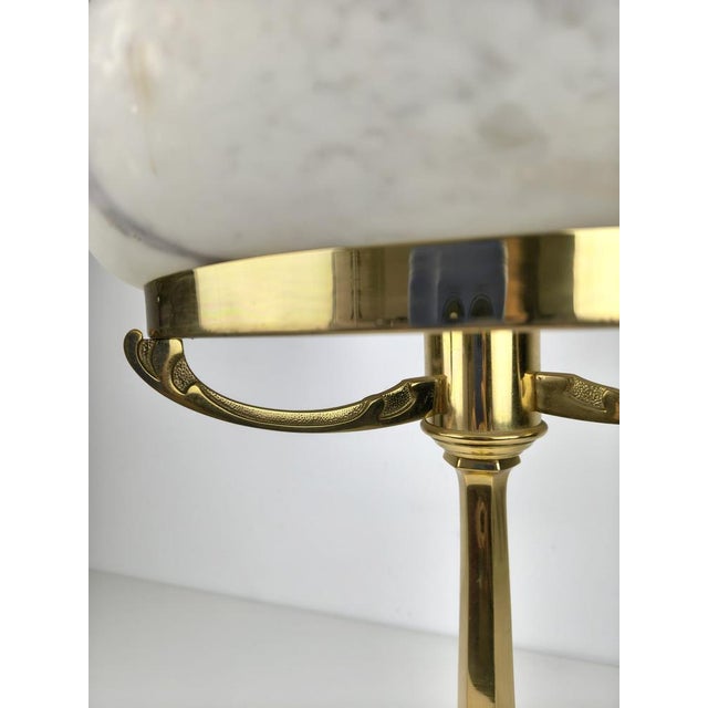 Large Postmodern Brass and Marbled Glass Table Lamp, 1960s For Sale - Image 17 of 18