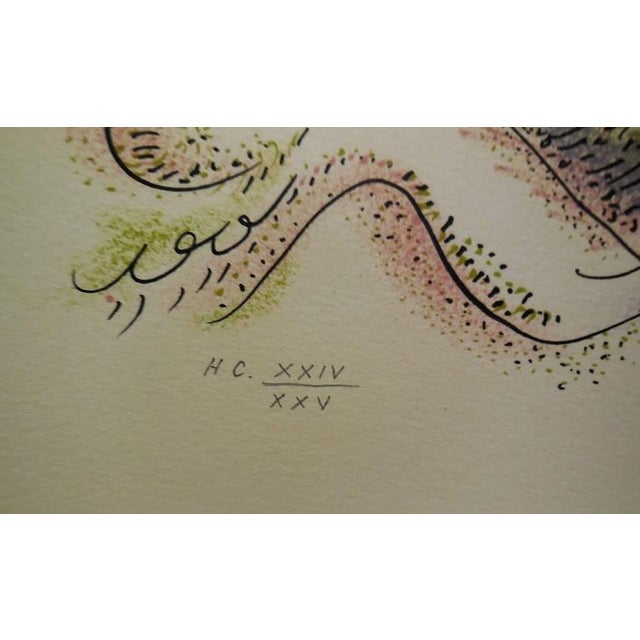 Surrealism André Masson, Viviane French Original Surrealist Lithograph signed and numbered Andre Masson, 1975 For Sale - Image 3 of 4