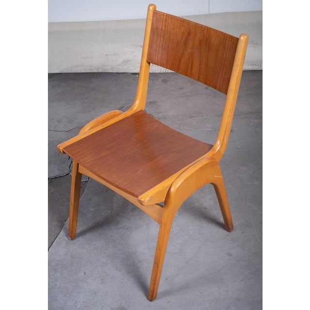 Brown Stacking Chairs attributed to Sorø Møbelfabrik, Denmark, 1950s, Set of 6 For Sale - Image 8 of 11