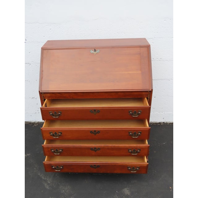 Maddox 1940s Solid Cherry Large Secretary Desk 6393 For Sale - Image 4 of 18