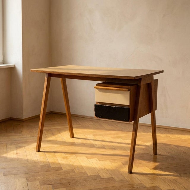 Mid-Century Wooden Writing Desk by Robin Day, 1950s For Sale - Image 9 of 9