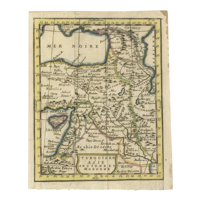 Antique Map of Turkey in Asia, 1750 For Sale
