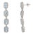 Octagon Cut Aquamarine & Halo Diamond Dangle Earrings - a Pair For Sale