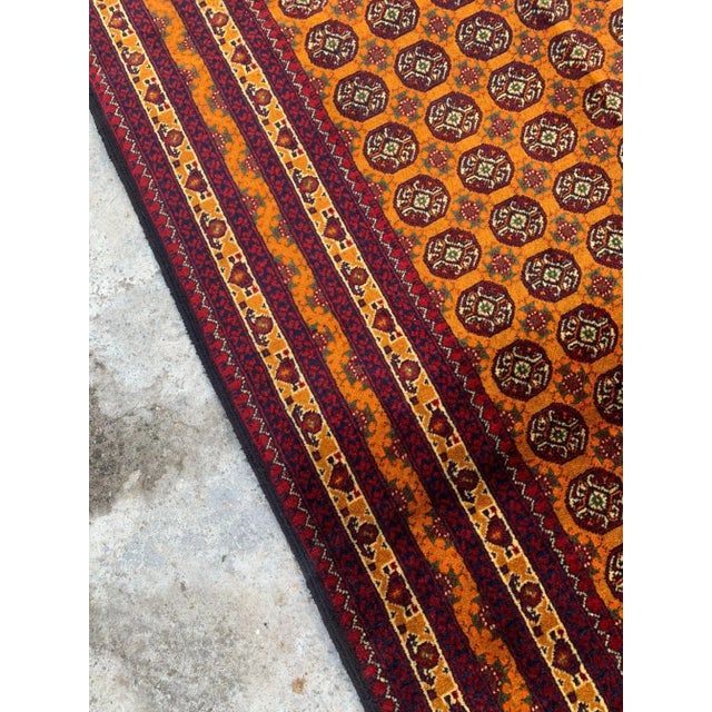 1990s Tribal Afghan Hand Knotted Geometric Wool Rug For Sale - Image 4 of 7