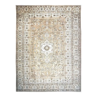 Antique Persian Tabriz Wool 15x20 Ivory, Gray, & Tan Handmade Oversized Area Rug #1142580 For Sale