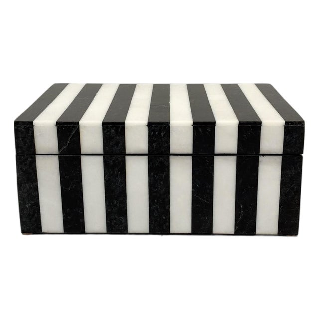 Made Goods Escher Black & White Marble Box. For Sale