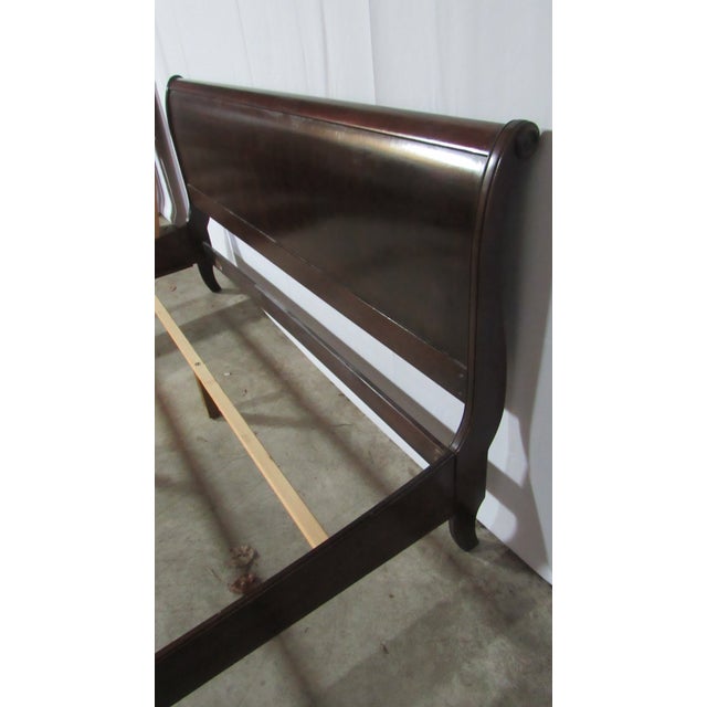 1980s Ethan Allen Georgian Court Cherry King Bed Sleigh Designer For Sale - Image 5 of 7