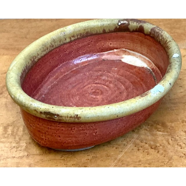 Vintage Oval Ceramic Pottery Bowl For Sale In West Palm - Image 6 of 12