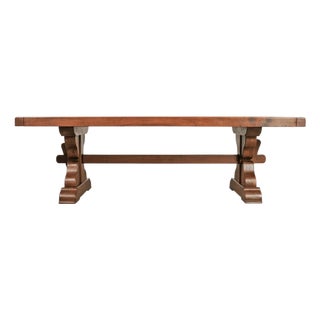 Country French Oak Refectory Farmhouse Trestle Dining Table 8 Ft. For Sale