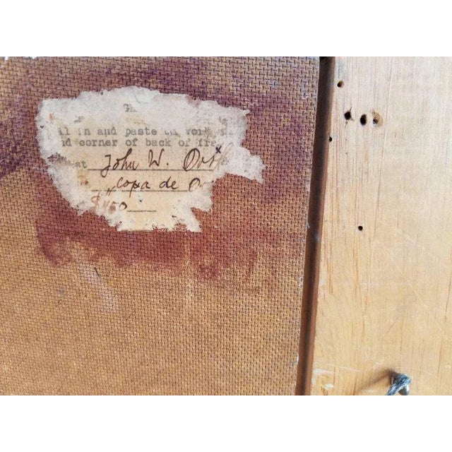 1940s Floral Still Life Oil Painting with Original Frame For Sale - Image 5 of 6