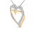 Contemporary 14K Yellow Gold Plated Sterling Silver 1.00 Cttw Diamond Double Heart Pendant Necklace For Sale - Image 3 of 5