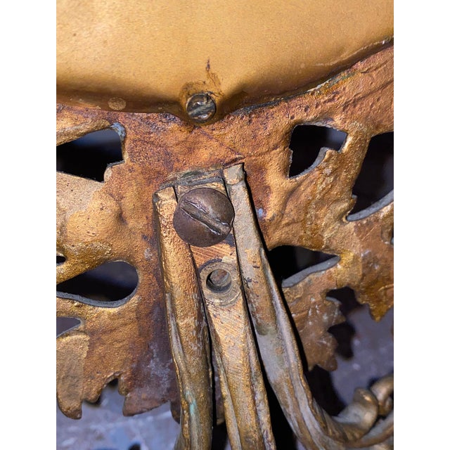 Bronze Gilded Bronze Figural Wall Mirror Sconce With Candle Holders. For Sale - Image 8 of 11
