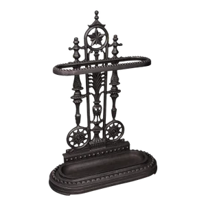 1940s Vintage Art Deco English Iron Decorative Stick Stand