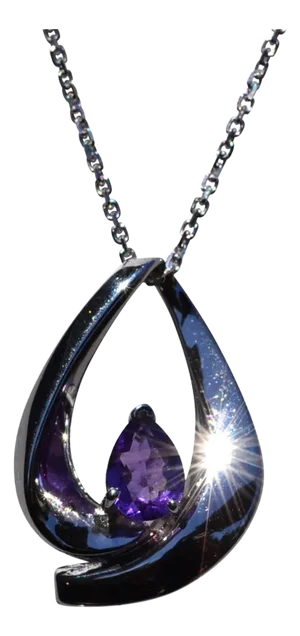 The Loreauville: White Gold Modern Amethyst Pendant