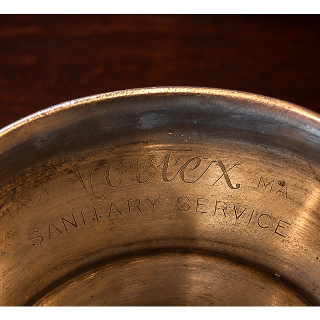 Antique Vortex Art Deco Metal Soda Fountain Sundae Cup Holders – Pair For Sale - Image 6 of 6