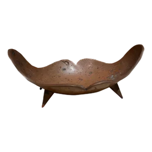 1960s Organic Form Copper Bowl Footed Serving Dish