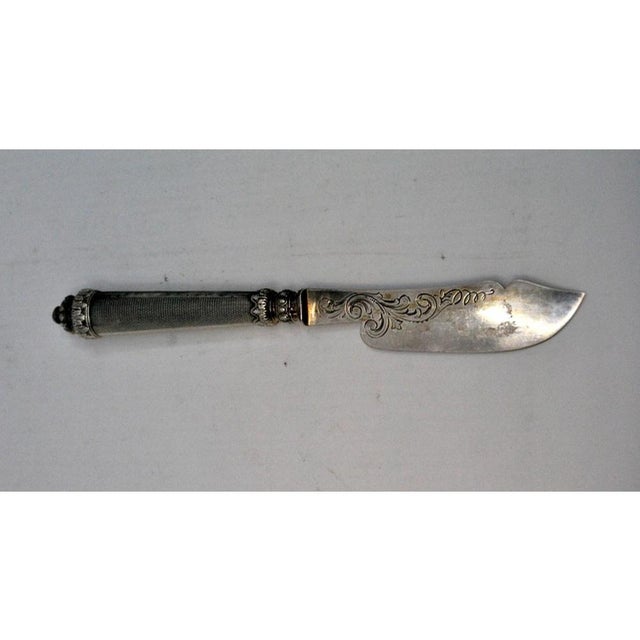 Silver Butter Knife with Engraving on the Blade For Sale - Image 5 of 8