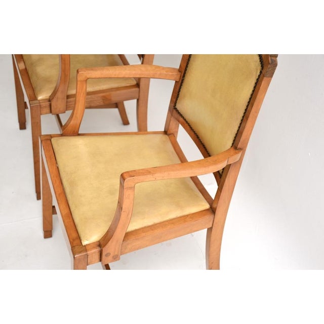 Art Deco Carver Armchairs in Walnut and Leather, 1930s, Set of 2 For Sale - Image 9 of 10
