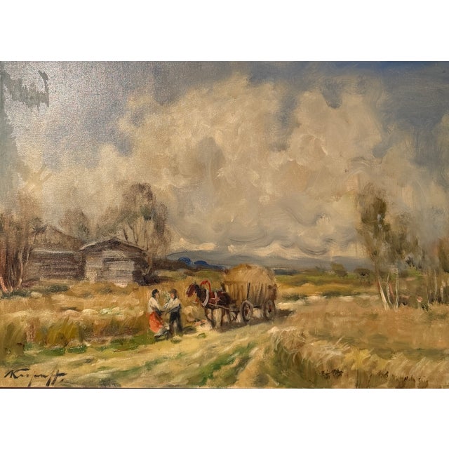 Rural Landscape, 20th Century, Oil Painting on Canvas For Sale - Image 4 of 7