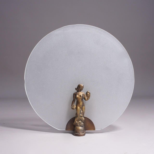 1930s Art Deco Lamp in Bronze and Glass, 1930s For Sale - Image 5 of 5