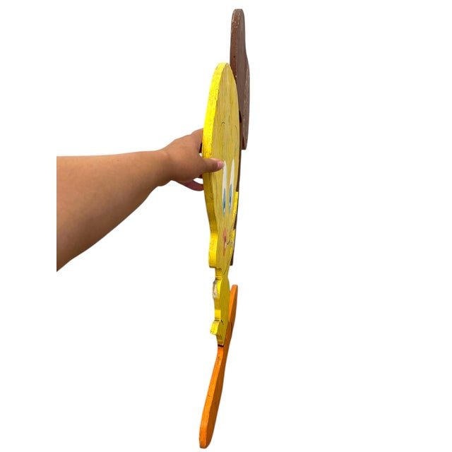 Vintage Hand-Painted Tweety Bird Wooden Cutout Sign With Mallet For Sale In Seattle - Image 6 of 11