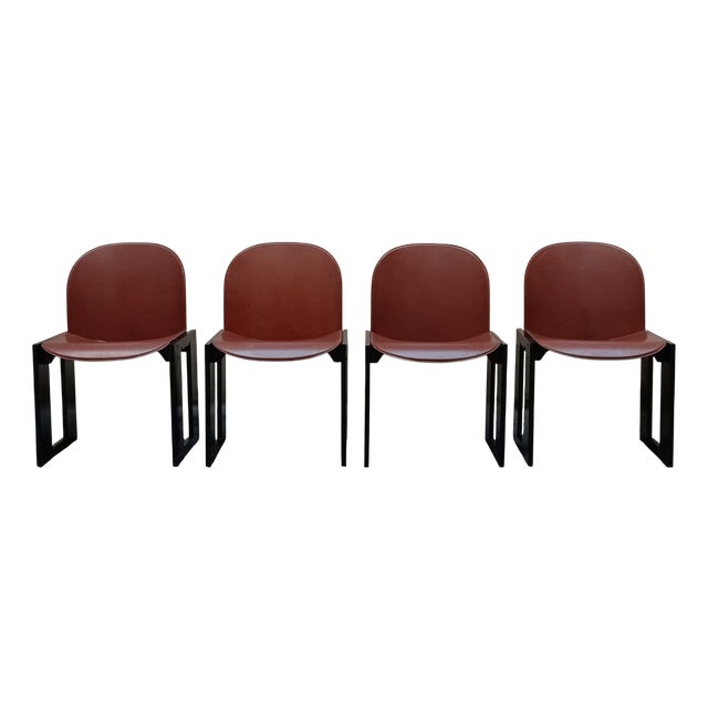 Vintage Italian Dialogo Chairs by Afra & Tobia Scarpa for B&B Italia, 1970s, Set of 4 For Sale