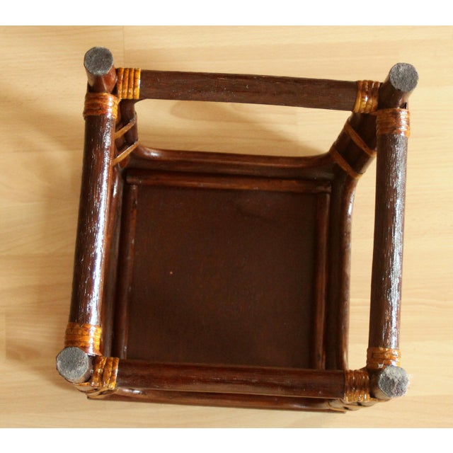 Handmade Rattan, Bamboo and Wooden Plant Stand - Vintage For Sale - Image 11 of 11