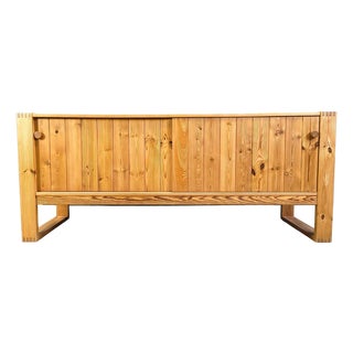 Scandinavian Pine Wood Sideboard, 1960s For Sale