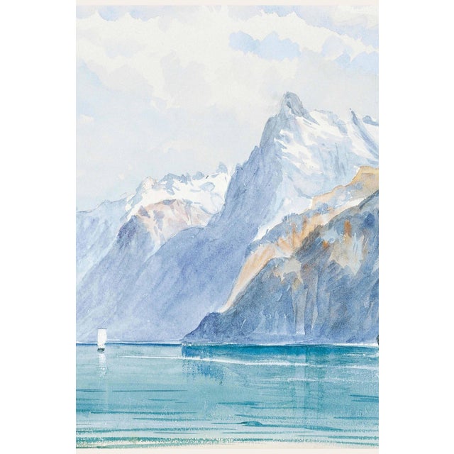 English Bay of Uri, Brunnen, Switzerland by John Singer Sargent, Vintage Art Print, 60" X 40" For Sale - Image 3 of 7
