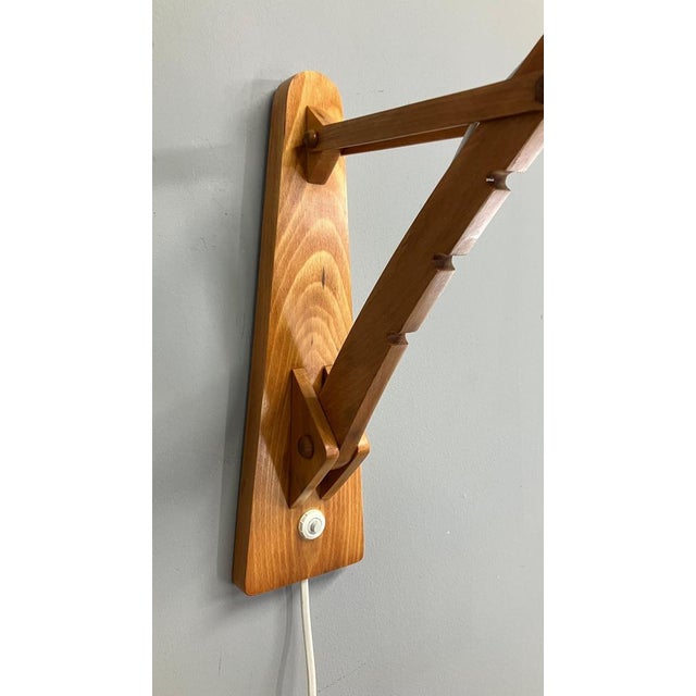Mid-Century Adjustable Wall Lamp attributed to Pokrok Zilina, 1962 For Sale - Image 9 of 15