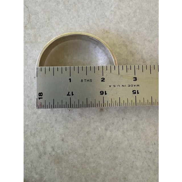 Mid 20th Century Vintage Sterling Silver Hinge Bangle Bracelet For Sale - Image 5 of 5