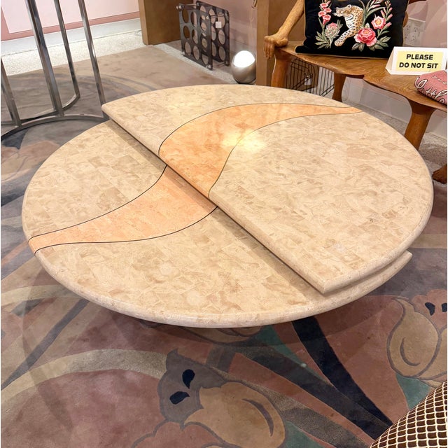 Stone Vintage Tessellated Travertine Swivel Coffee Table by Casa Bique For Sale - Image 7 of 14