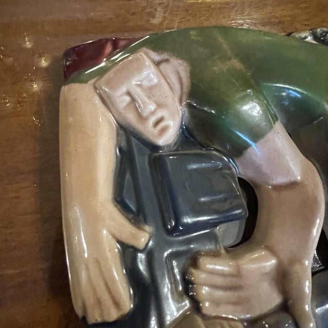 Beige Bas-Relief Sculptures by Rene Boschmans for Coceram, 1950s, Set of 4 For Sale - Image 8 of 18