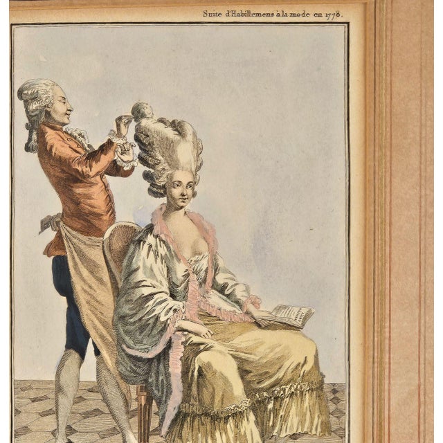 French 18th Century French Hand-Colored Engraving For Sale - Image 3 of 4