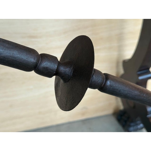 19th Century Ebonized Baroque Spanish Side or Desk Table with Lyre Legs For Sale - Image 14 of 18