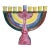 Vintage Hand Painted Ceramic Studio Pottery Menorah For Sale
