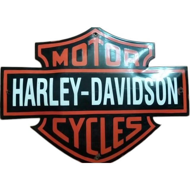 Enamel Harley Davidson Sing For Sale - Image 3 of 4