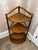 Wood Vintage Woven Rattan and Bamboo Four-Tier Corner Shelf Unit. For Sale - Image 7 of 11