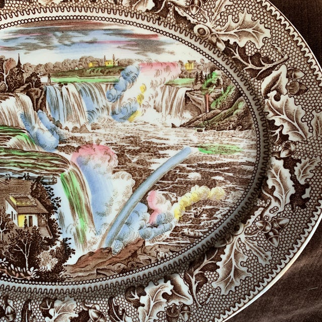 Brown Vintage Johnson Brothers Niagara Falls Platter For Sale - Image 8 of 12