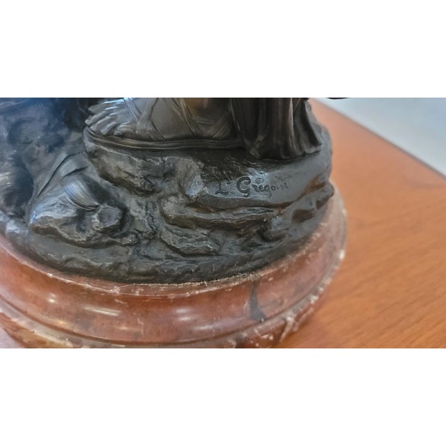 Metal Jean Louis Gregoire French Bronze 25 Inches Orestes & Iphigenia 1840-1890 Signed 87 Pounds For Sale - Image 7 of 10