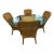 20th Century Glass Top Dining Table and Four Arm Chairs For Sale