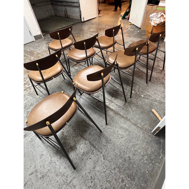 District Eight Kink Leather Dining Chairs, Set of Eight For Sale In San Francisco - Image 6 of 12