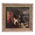 Antique European Oil on Canvas Genre Painting in Ornate Carved Frame For Sale