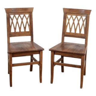 Vintage Wood Chairs, Set of 2 For Sale