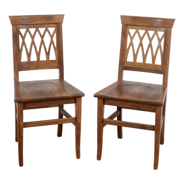 Vintage Wood Chairs, Set of 2 For Sale