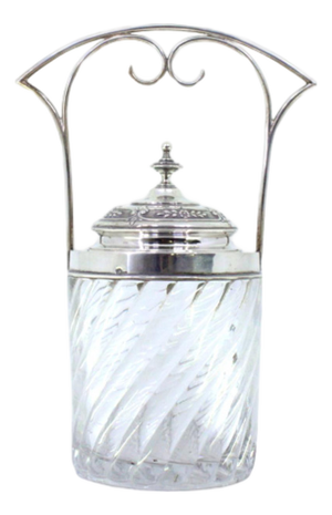 Wavy Glass Candy Box with Silver Structure