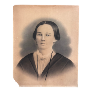 Large Victorian Portrait of Woman From 1800s 20x16